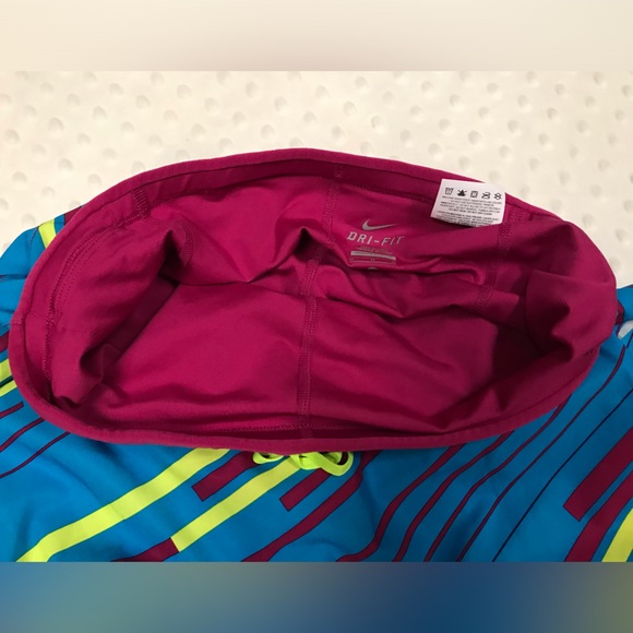 Nike Dri-Fit Colorful Running Skirt Skort, Side Slits W/ Mesh Size M, Zip Pocket - Picture 4 of 8